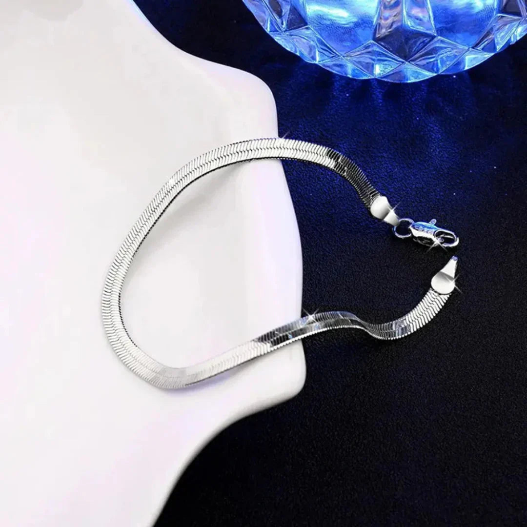 925 Silver France Bracelet with Geometric Design and 4mm Zircon
