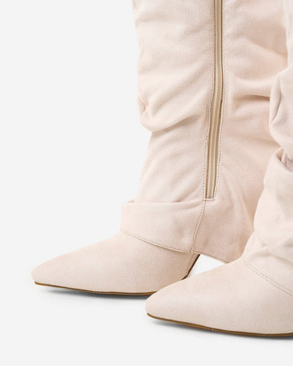Lavista Slouchy Suede knee high boots - Creamy