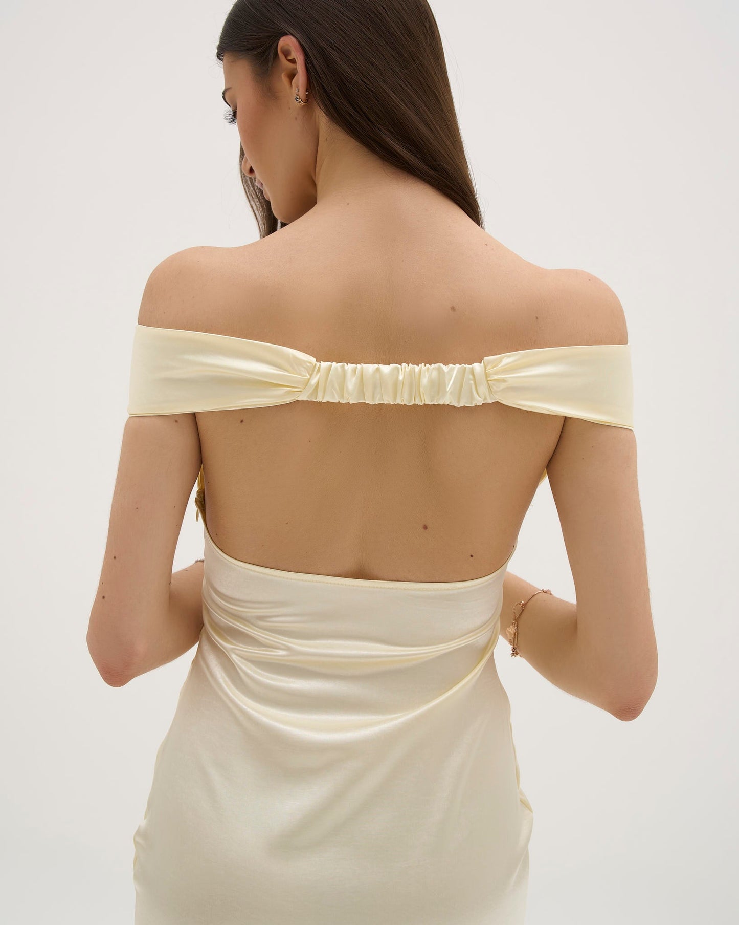 Athena Satin Maxi Dress - Butter Yellow
