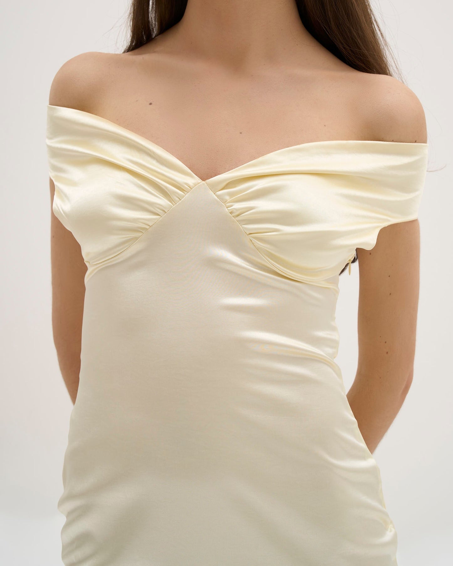 Athena Satin Maxi Dress - Butter Yellow