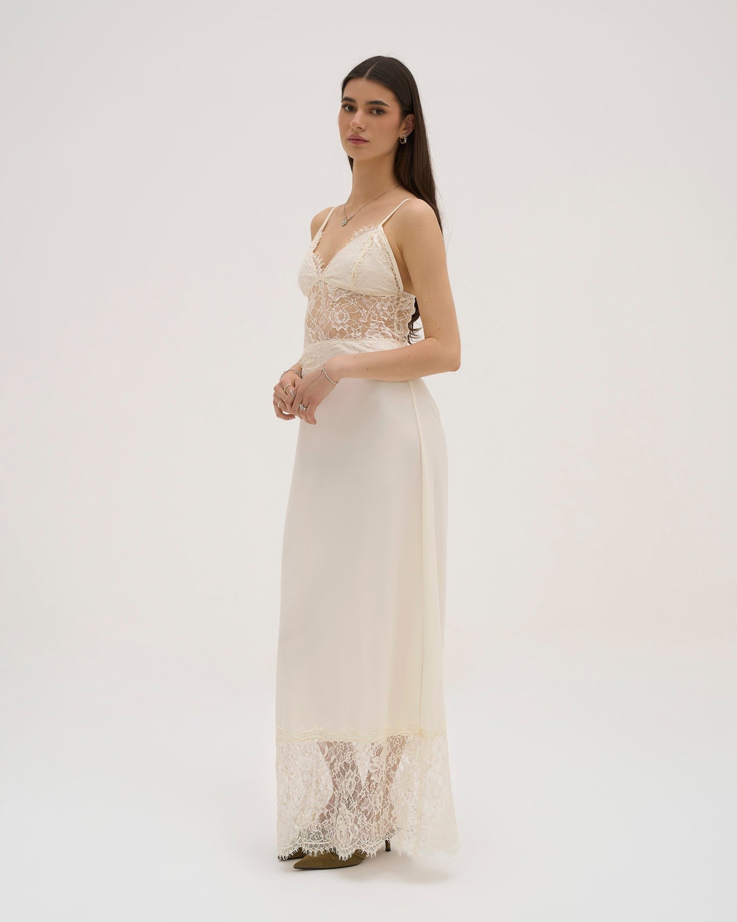 Iselle Lace Maxi Dress - White