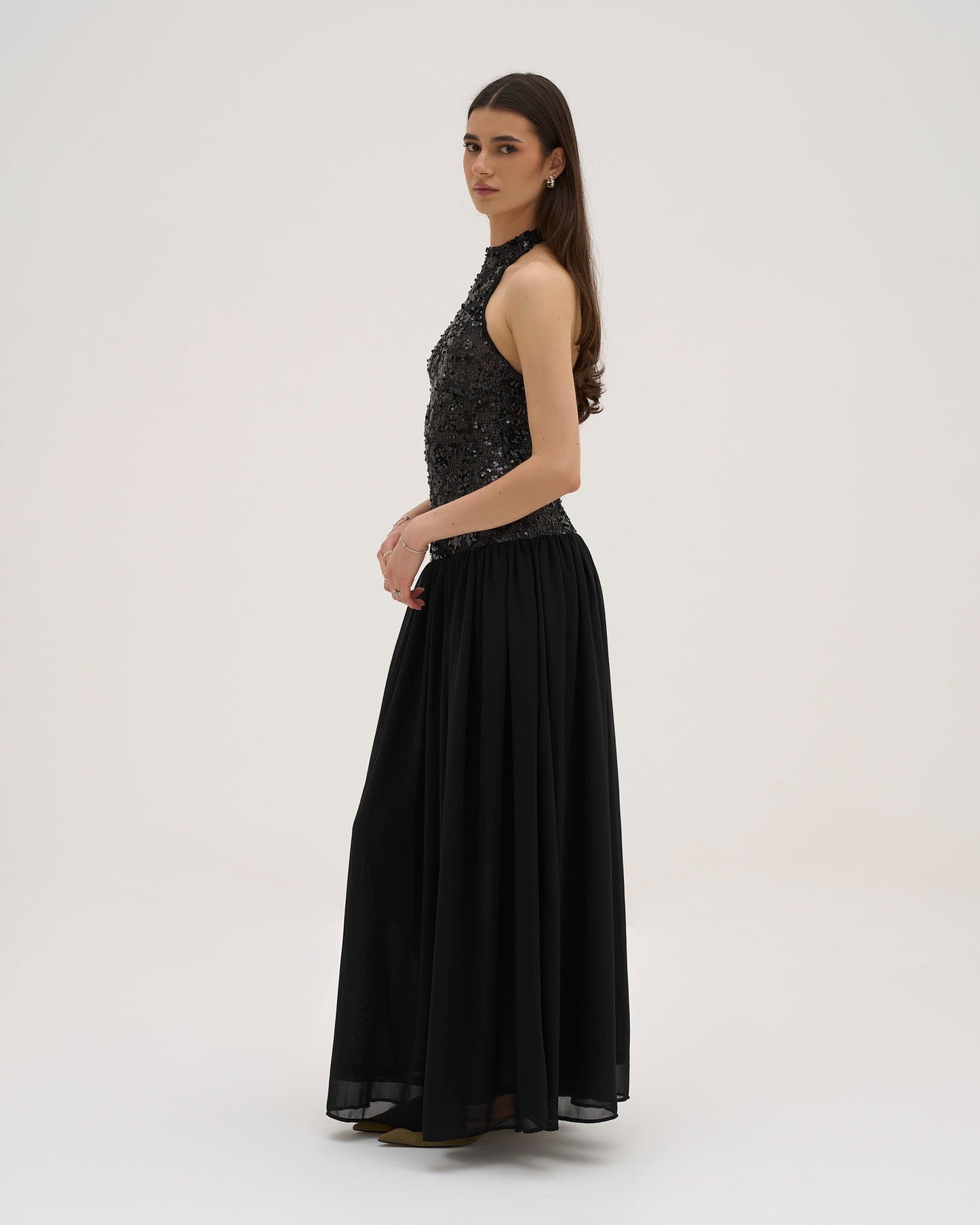 Dolce Sequin Maxi Dress - Black