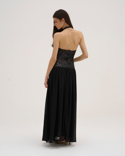 Dolce Sequin Maxi Dress - Black