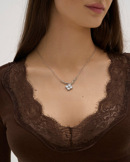Calina Long Lace Top - Chocolate