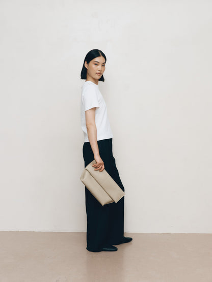 Seamed Clutch Sand