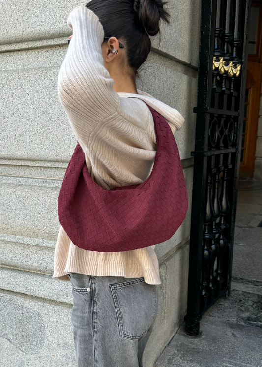 Sara Suede Bag - Burgundy