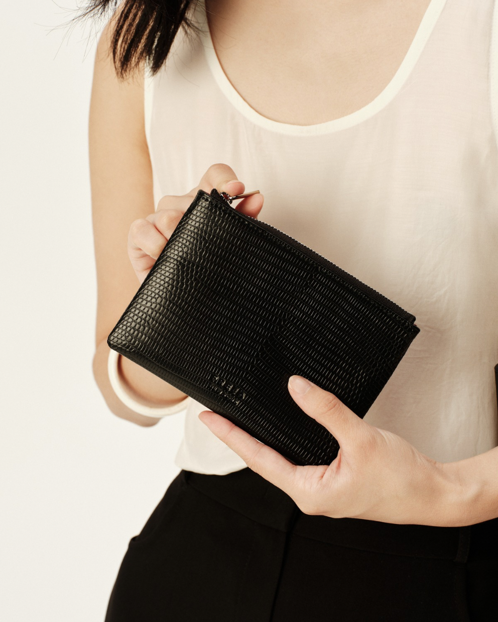 Zip Pouch 8 Black Lizard