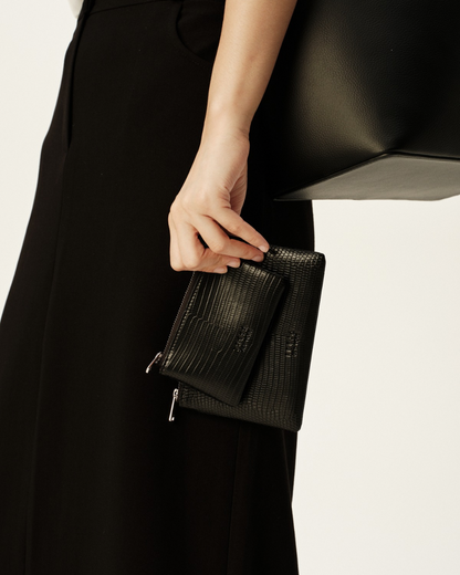 Zip Pouch 8 Black Lizard