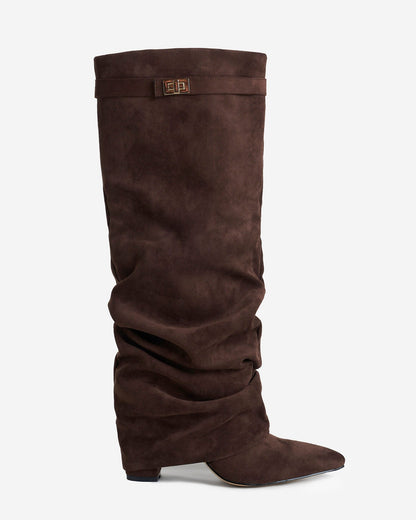 Lavista Slouchy Suede knee high boots - Dark Brown
