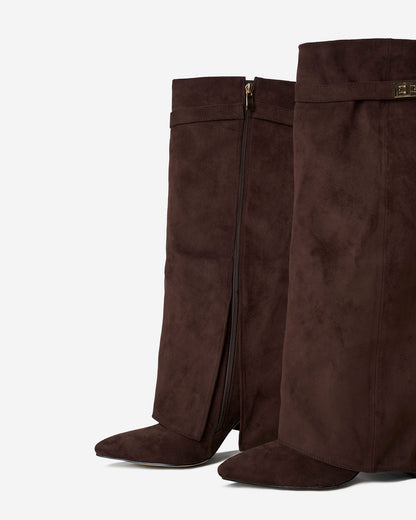 Lavista Suede knee high boots - Dark Brown
