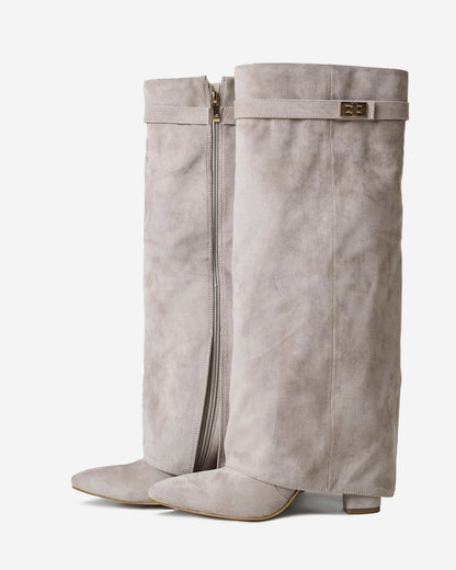 Lavista Suede knee high boots - Taupe