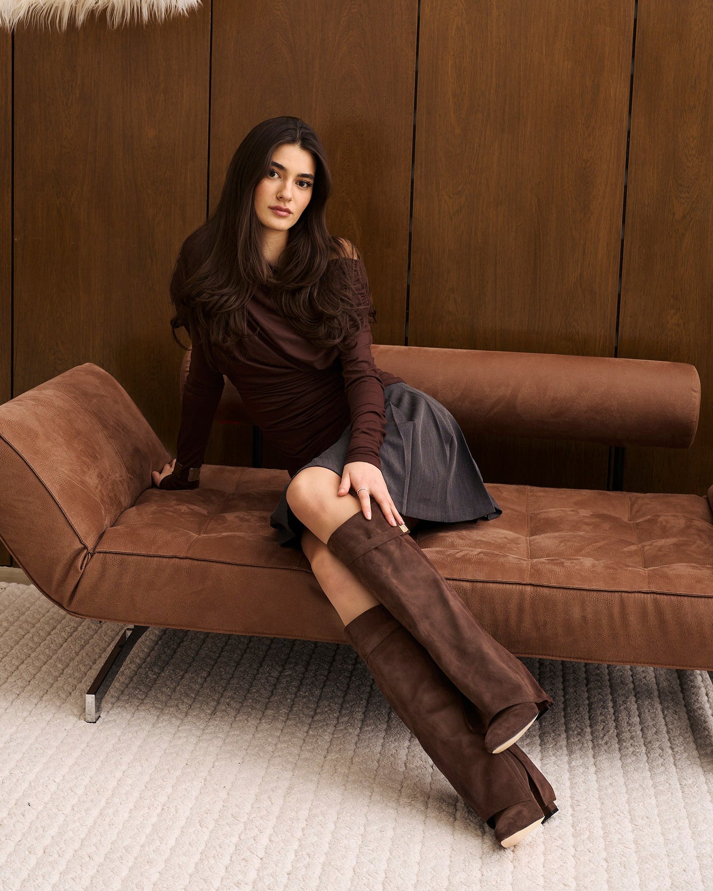 Lavista Suede knee high boots - Dark Brown