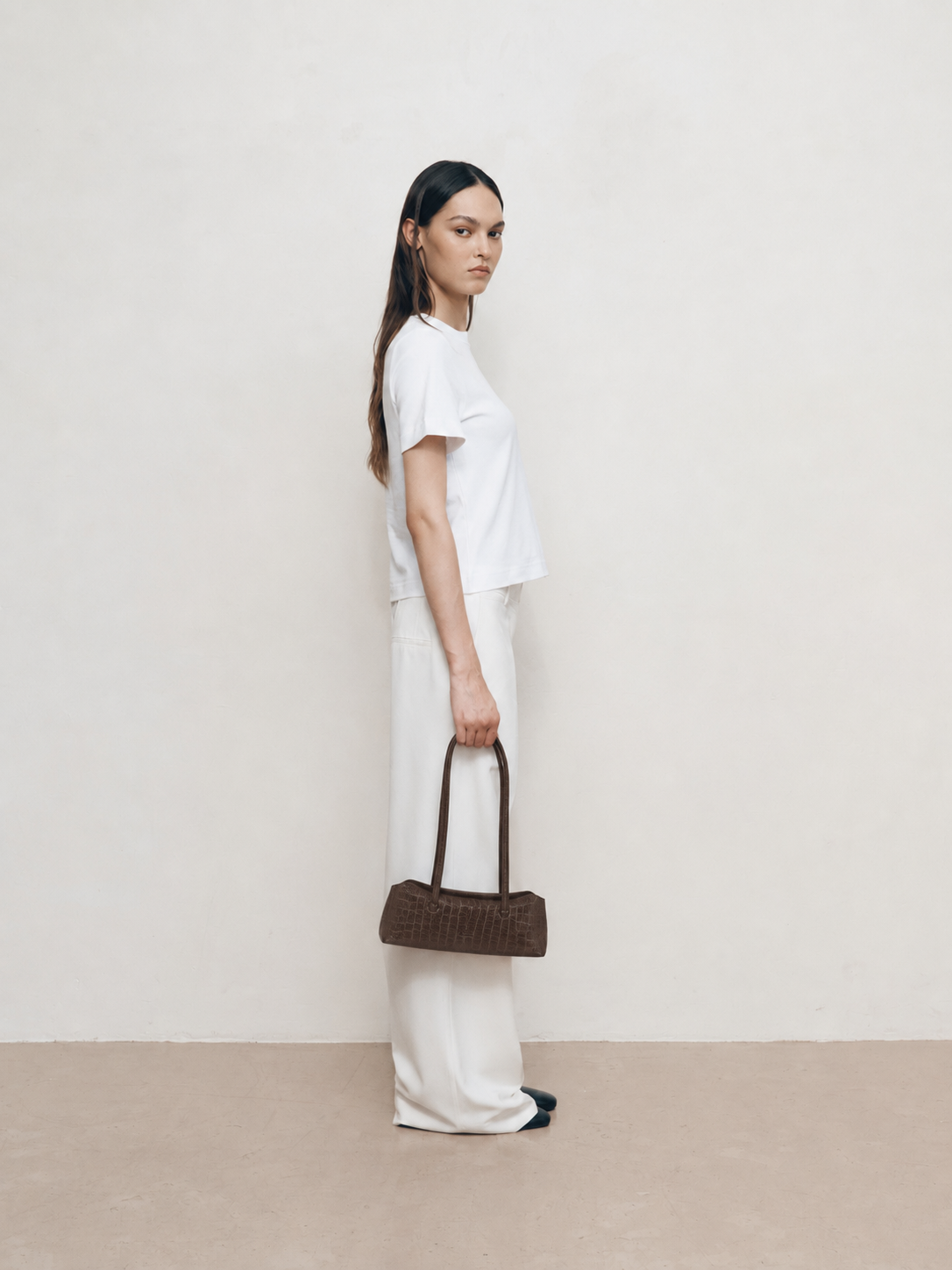Mini Chrystie Bag Chocolate Suede Croc