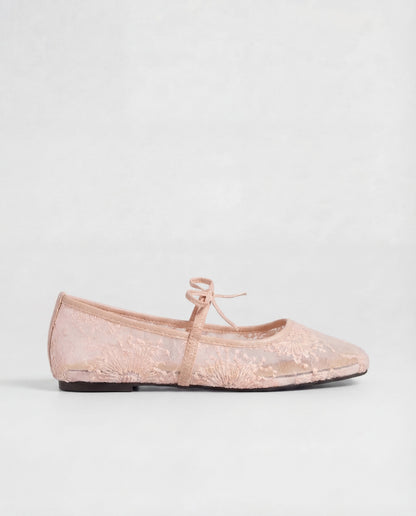 Lace Ballerina Flat - Pink
