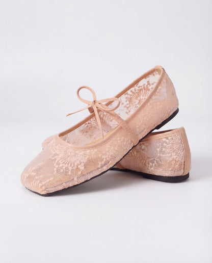 Lace Ballerina Flat - Pink