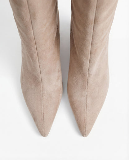 Mona suede knee high boots - Beige