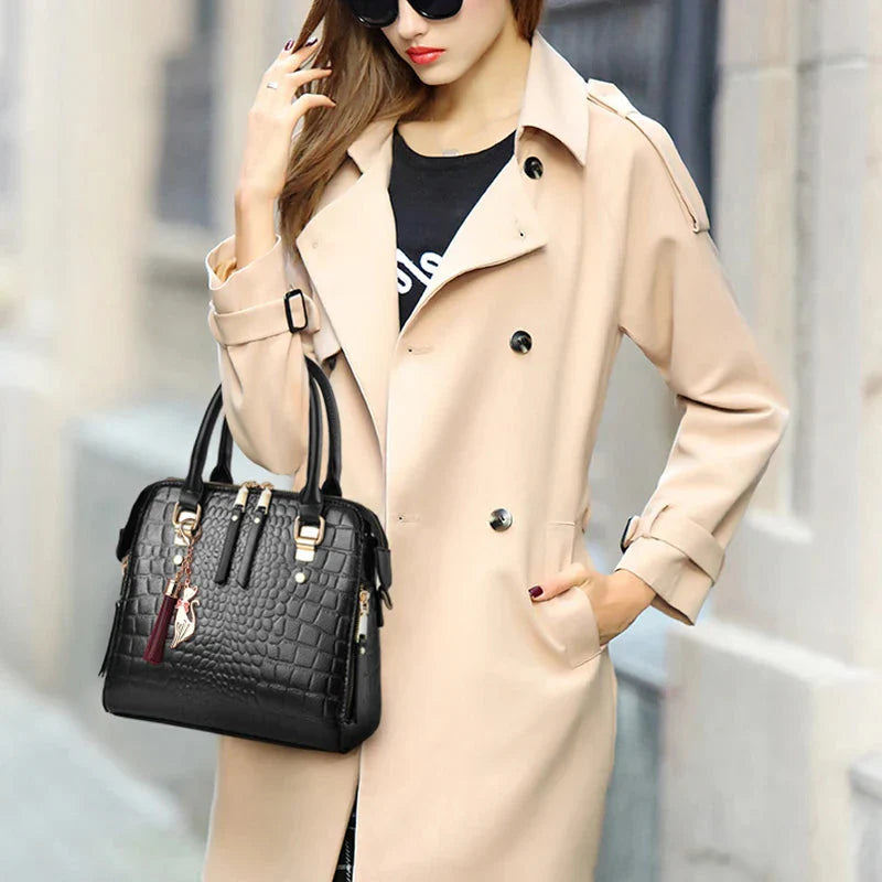 Leather Bag Crocodile Design