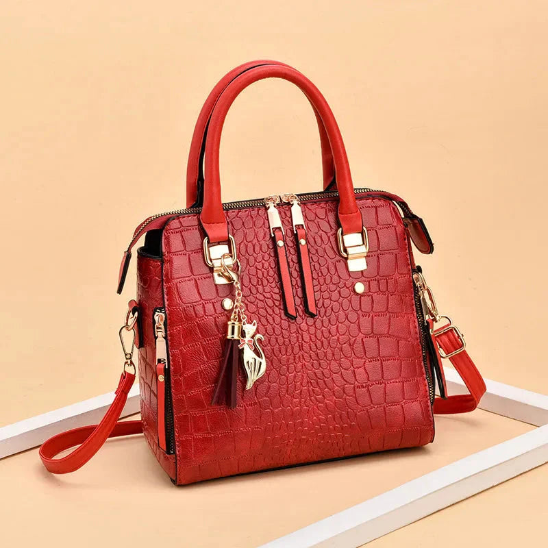 Leather Bag Crocodile Design