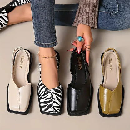 MARY JANES Leather Slip-On Flats