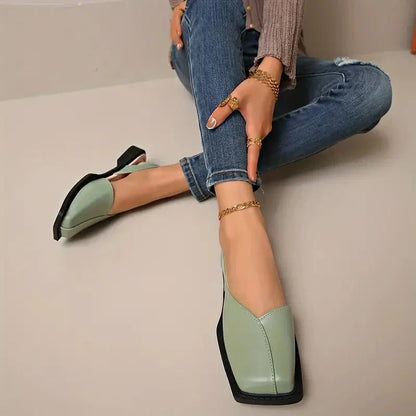 MARY JANES Leather Slip-On Flats